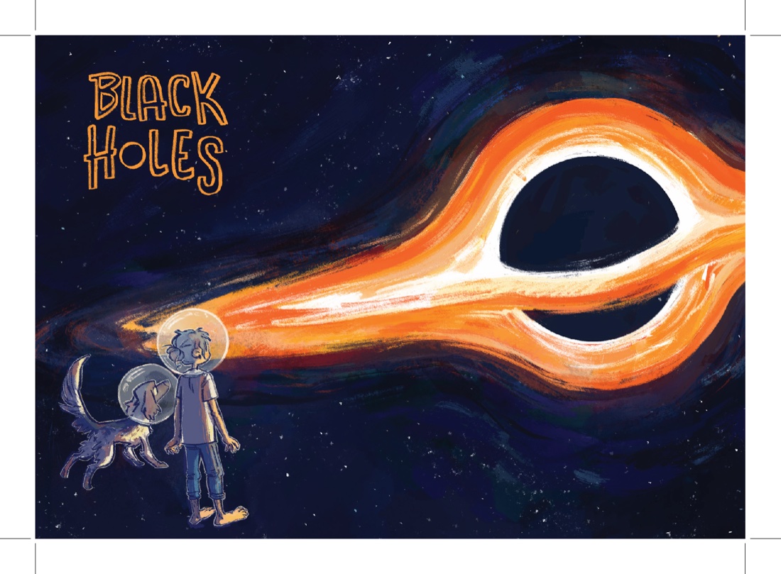 Falling into a black hole, art by Anna Helminen